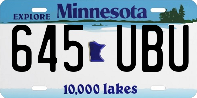 MN license plate 645UBU