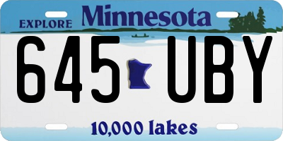 MN license plate 645UBY