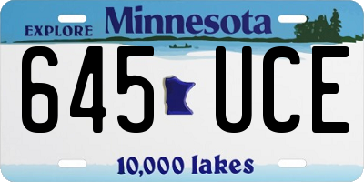 MN license plate 645UCE