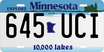 MN license plate 645UCI