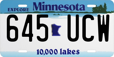 MN license plate 645UCW