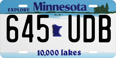MN license plate 645UDB