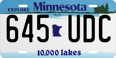 MN license plate 645UDC