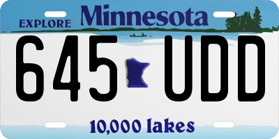 MN license plate 645UDD