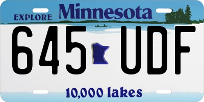 MN license plate 645UDF