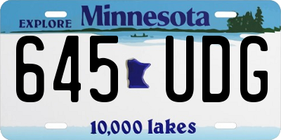 MN license plate 645UDG