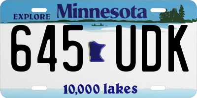 MN license plate 645UDK