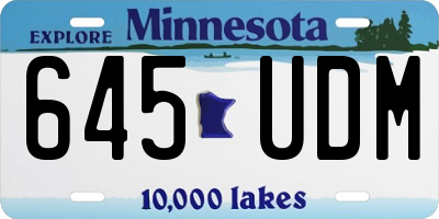 MN license plate 645UDM