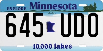 MN license plate 645UDO