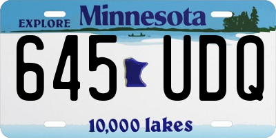 MN license plate 645UDQ