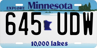 MN license plate 645UDW