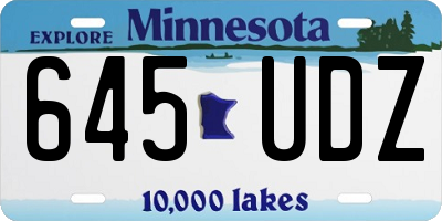 MN license plate 645UDZ