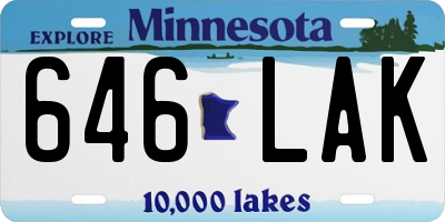 MN license plate 646LAK