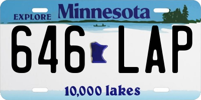 MN license plate 646LAP