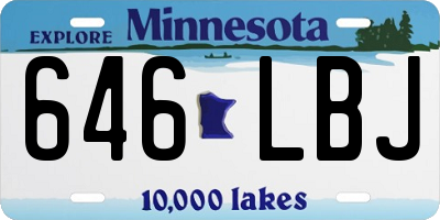 MN license plate 646LBJ