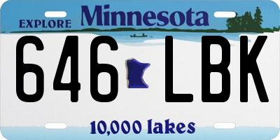 MN license plate 646LBK