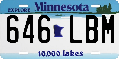 MN license plate 646LBM