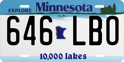 MN license plate 646LBO