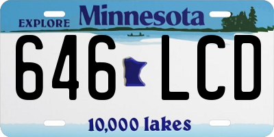 MN license plate 646LCD