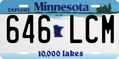 MN license plate 646LCM