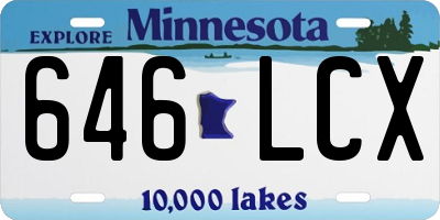MN license plate 646LCX