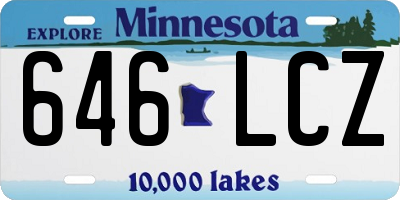 MN license plate 646LCZ