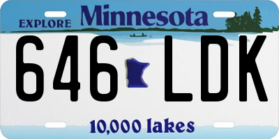 MN license plate 646LDK