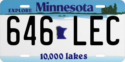 MN license plate 646LEC
