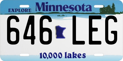 MN license plate 646LEG