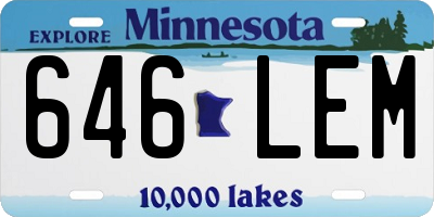 MN license plate 646LEM