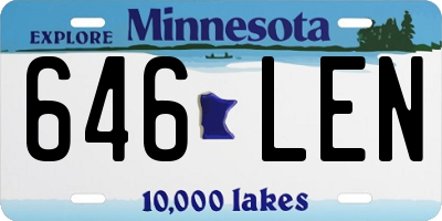 MN license plate 646LEN