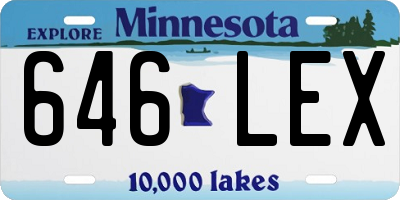 MN license plate 646LEX