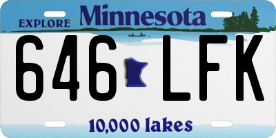 MN license plate 646LFK