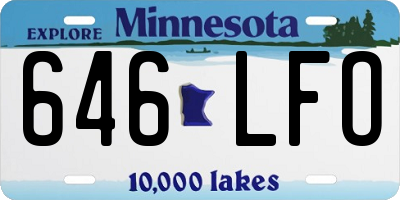 MN license plate 646LFO