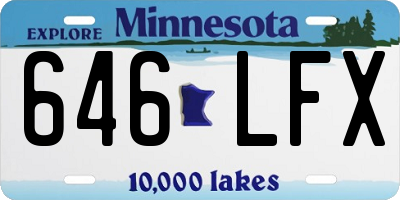 MN license plate 646LFX