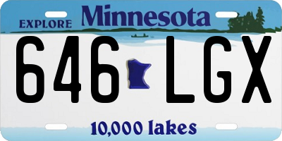 MN license plate 646LGX