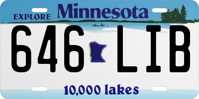 MN license plate 646LIB