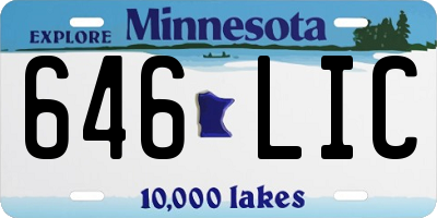 MN license plate 646LIC