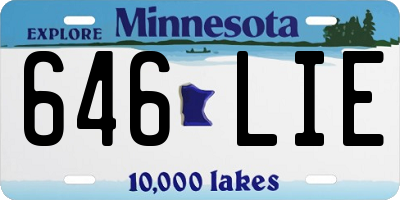 MN license plate 646LIE