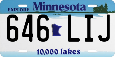 MN license plate 646LIJ