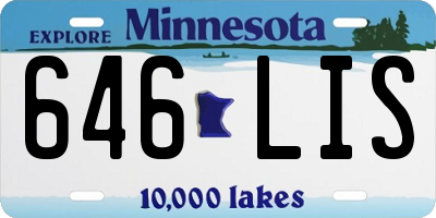 MN license plate 646LIS