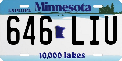 MN license plate 646LIU