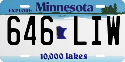 MN license plate 646LIW