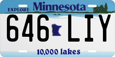 MN license plate 646LIY