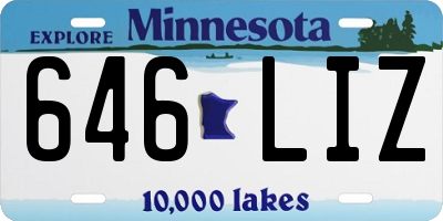 MN license plate 646LIZ