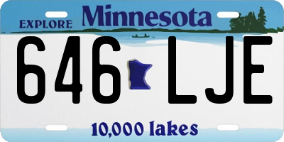 MN license plate 646LJE