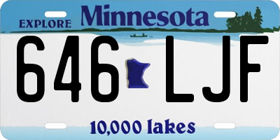 MN license plate 646LJF