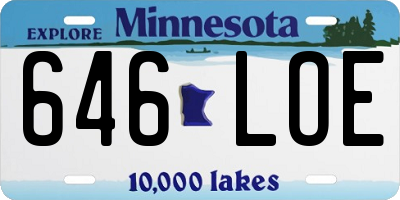 MN license plate 646LOE