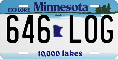 MN license plate 646LOG
