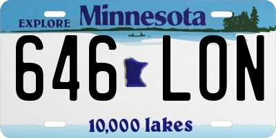 MN license plate 646LON